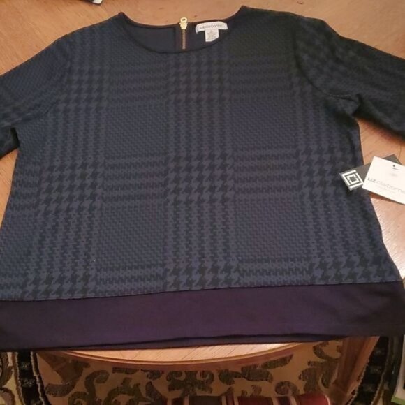 Liz Claiborne Zippered Pullover Sweater SS Sz. XL Top Tunic - Picture 1 of 15